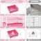 5-Drawer Rolling Utility Cart with Wooden Tabletop – 5-Tier Craft Storage Trolley with Lockable Wheels, Rose Pink